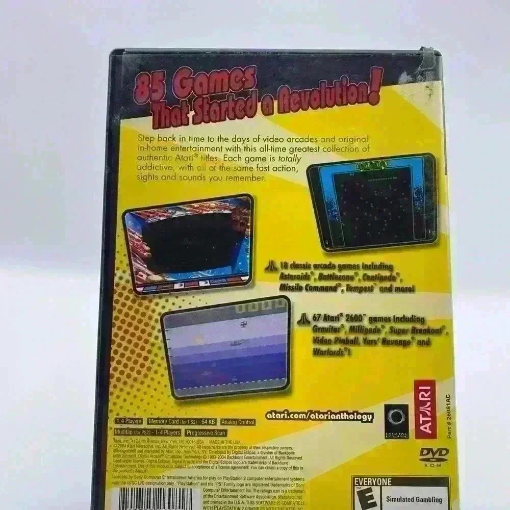 Atari Anthology (Sony PlayStation 2, PS2) Complete W/ Manual